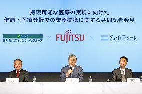 Sumitomo Mitsui Financial Group, Fujitsu, and SoftBank: Joint Press Conference on a Business Alliance in the Health and Medical Sector